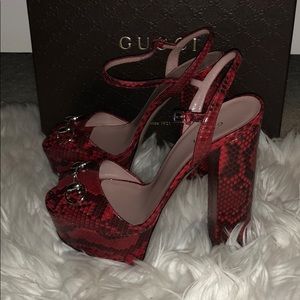❌❌ SOLD ❌❌ Gucci python platform heels